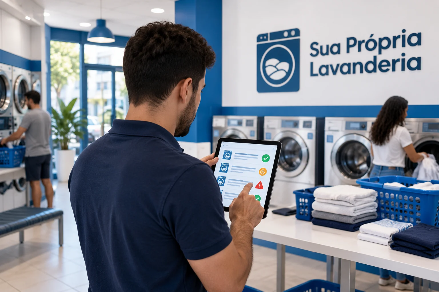 Ambiente ilustrativo de lavanderia SPL preparado para receber os equipamentos
